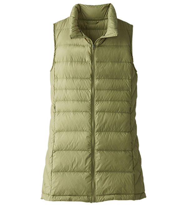 BELLUNA（ベルーナ）の「洗える！軽量ダウンロングベスト（ポーチ付）（ベスト）」｜オリーブ