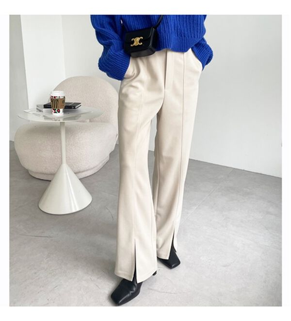 GeeRA（ジーラ）の「楽ちん！ストレッチスリットスラックスパンツ（フルレングスパンツ）」｜詳細画像