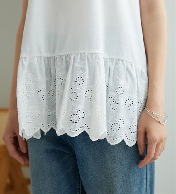BELLUNA（ベルーナ）の「裾レース使いレイヤード用タンクトップ（タンクトップ・キャミソール）」｜詳細画像