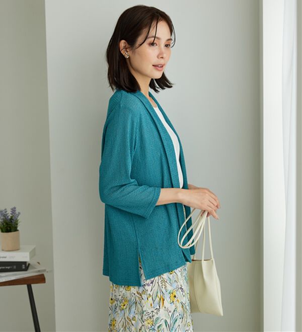 BELLUNA（ベルーナ）の「メッシュ素材トッパーカーディガン（ニットカーディガン）」｜詳細画像