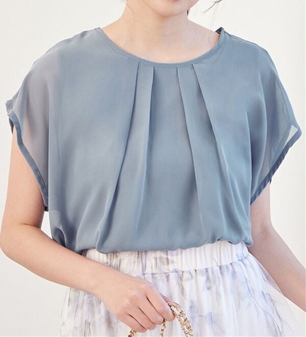 alotta（アロッタ）の「【接触冷感】機能付インナーシフォンブラウス（ブラウス）」｜詳細画像