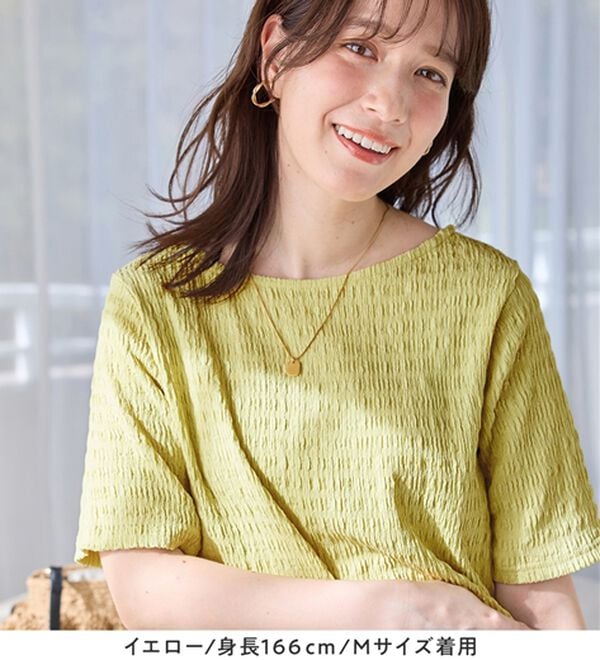 Viola e Viola（ヴィオラ エ ヴィオラ）の「【汗サラ！】Tシャツより上品。きれい見えカットソートップス（カットソー）」｜詳細画像
