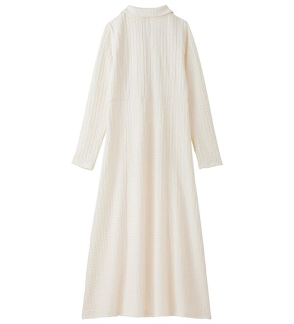 GeeRA（ジーラ）の「ポロ衿表面感素材マーメイドワンピース（カットソーワンピース）」｜詳細画像