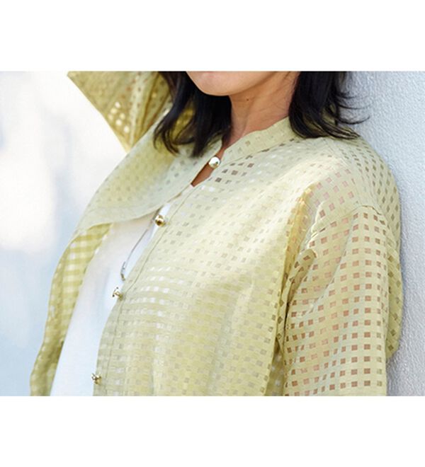 BELLUNA（ベルーナ）の「シアーチェック大人顔ロング丈シャツ（シャツワンピース）」｜詳細画像