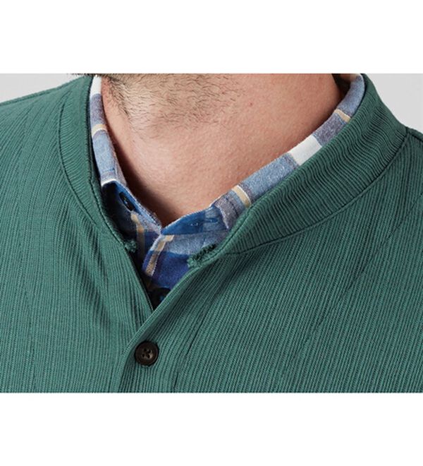 「＜ダンロップ・リファインド＞フェイクレイヤードスタンド衿トレーナー（メンズトレーナー）」｜詳細画像