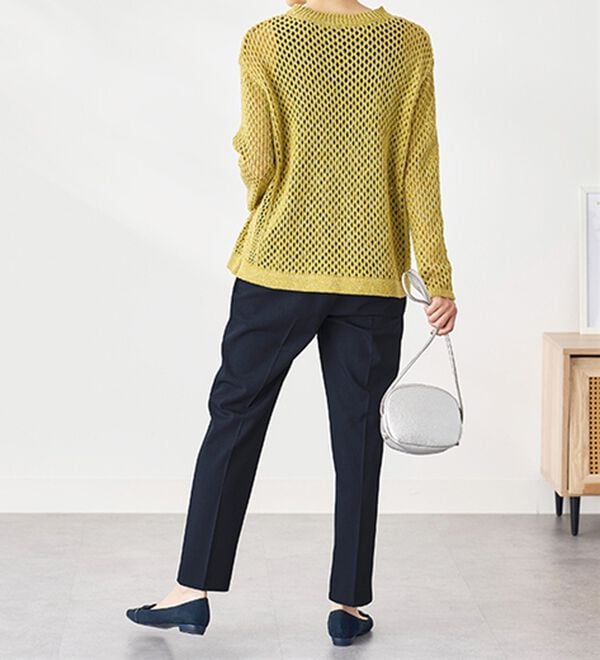 BELLUNA（ベルーナ）の「麻調ストレッチ素材テーパードパンツ（テーパードパンツ）」｜詳細画像