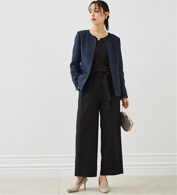 RANAN（ラナン）の「【４点セット】洗える！選べるボトムスーツセット（パンツスーツ）」｜ﾈｲﾋﾞｰ(ﾌﾞﾗｯｸﾌﾞﾗｳｽ／ﾜｲﾄﾞ)