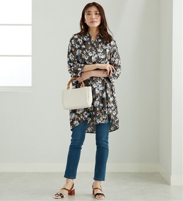 「【接触冷感】レーヨン素材ブザム切替ワンピース（その他ワンピース）」｜詳細画像