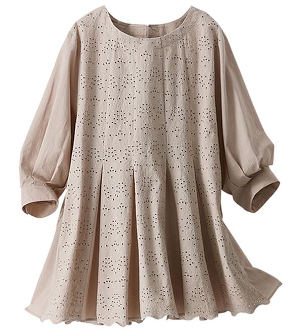 BELLUNA（ベルーナ）の「刺しゅうレースフレアーシルエットブラウス（ブラウス）」｜詳細画像