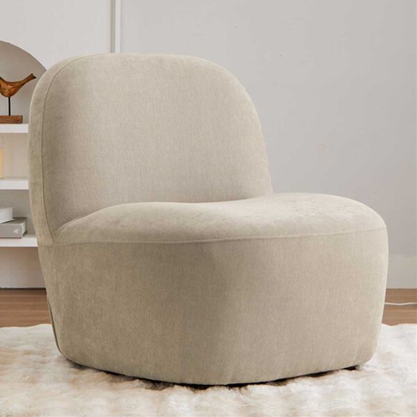 iellio（イエリオ）の「丸みがかわいい一人掛ソファＤａｒａｍ（ソファ）」｜グレージュ（ベージュ）