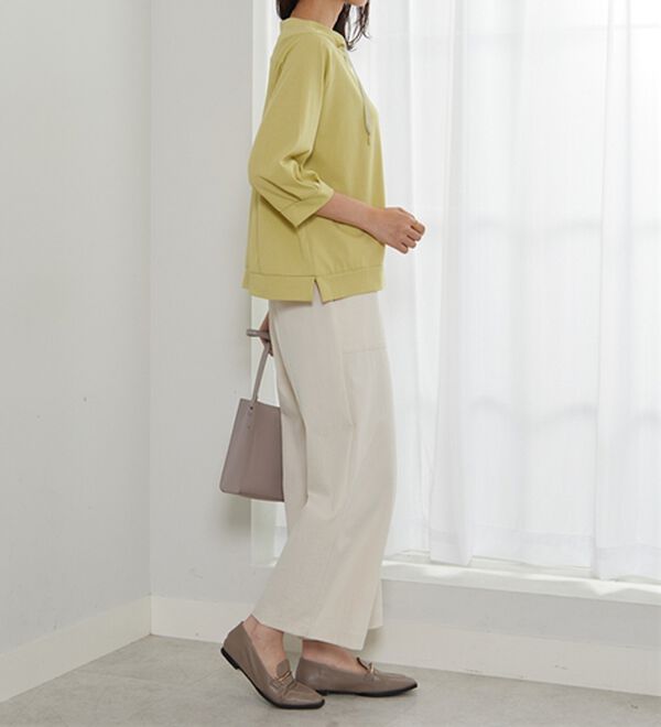 BELLUNA（ベルーナ）の「ヒンヤリ綿混ワイドネックプルオーバー（カットソー）」｜詳細画像