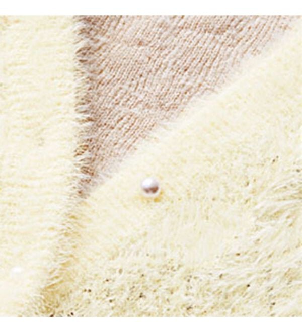 RANAN（ラナン）の「パール調ボタン付フェザーニットカーディガン（ニットカーディガン）」｜詳細画像