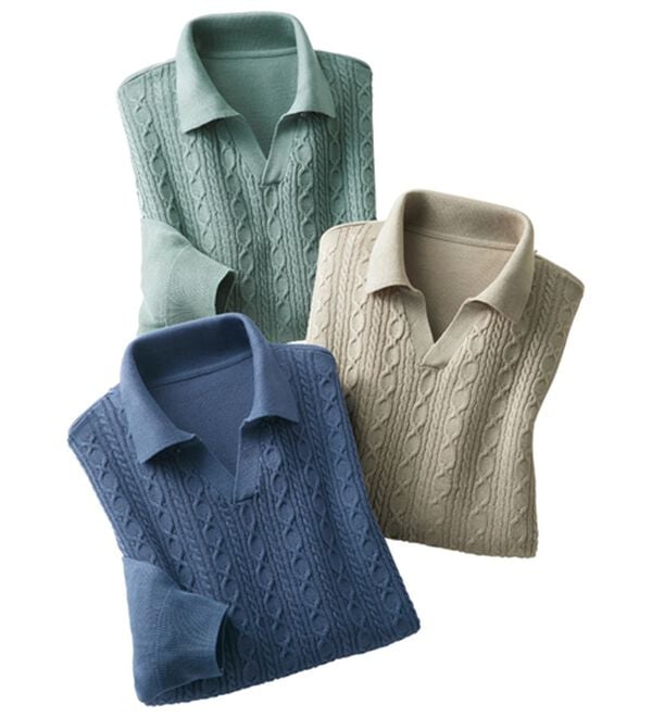 「お悩み解消！お手入れ簡単ニットポロシャツ（メンズニット・セーター）」｜詳細画像