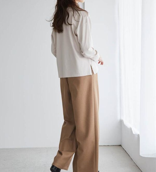 RANAN（ラナン）の「【選べる袖丈】【ひんやり・ＵＶ】＜BC＞綿100％プチハイネックＴシャツ（カットソー）」｜詳細画像