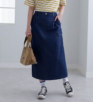 BELLUNA（ベルーナ）の「＜ｓｏｒａｆｕｋｕ＞こだわりポケットスカート（ロングスカート）」｜デニム