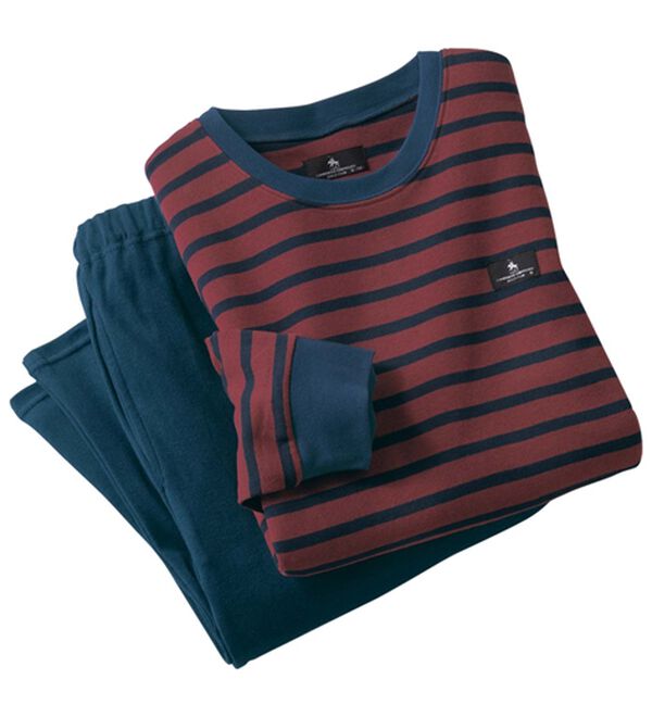 「【２着組】綿１００％Ｔタイプボーダーパジャマ（メンズルームウェア）」｜詳細画像