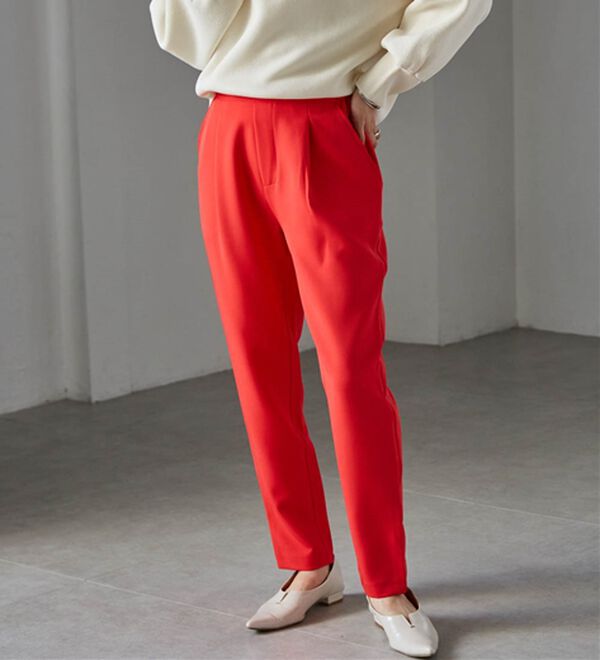 RANAN（ラナン）の「【選べる股下】ひんやり美脚シルエットタックパンツ（フルレングスパンツ）」｜詳細画像