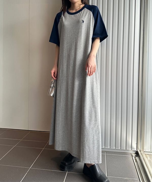 RANAN（ラナン）の「＜Ｕ．Ｓ．ＰＯＬＯ　ＡＳＳＮ．＞ラグランカットソーＡラインワンピース（カットソーワンピース）」｜詳細画像