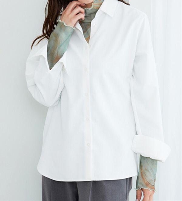 BELLUNA（ベルーナ）の「【重ね着インナー】シアー素材ハイネックインナープルオーバー（カットソー）」｜詳細画像