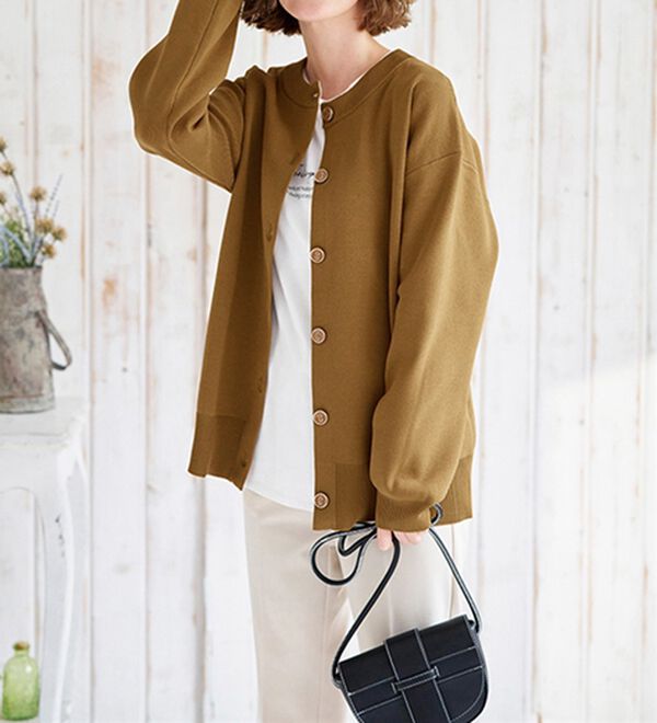 BELLUNA（ベルーナ）の「洗える！軽い！配色使いニットカーディガン（ニットカーディガン）」｜詳細画像