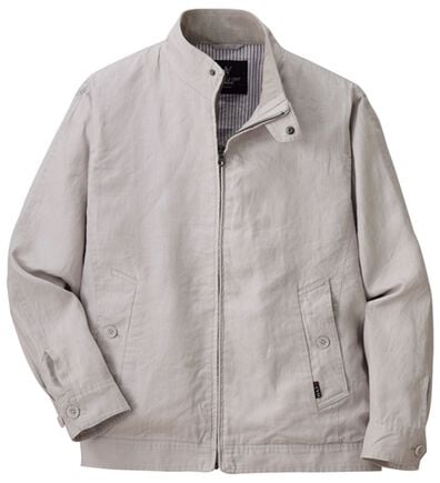 「＜コムルヴァン・オム＞さっと羽織れる麻１００％ライダースブルゾン（メンズジャケット）」