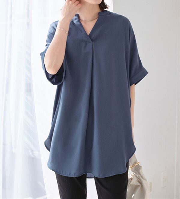 Viola e Viola（ヴィオラ エ ヴィオラ）の「【接触冷感】ひんやり！さらさらＥＡＳＹタックスキッパーチュニック（チュニック）」｜詳細画像