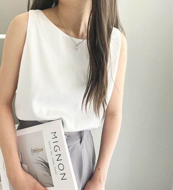 GeeRA（ジーラ）の「前後２ｗａｙヴィンテージサテンノースリーブ（タンクトップ・キャミソール）」｜詳細画像