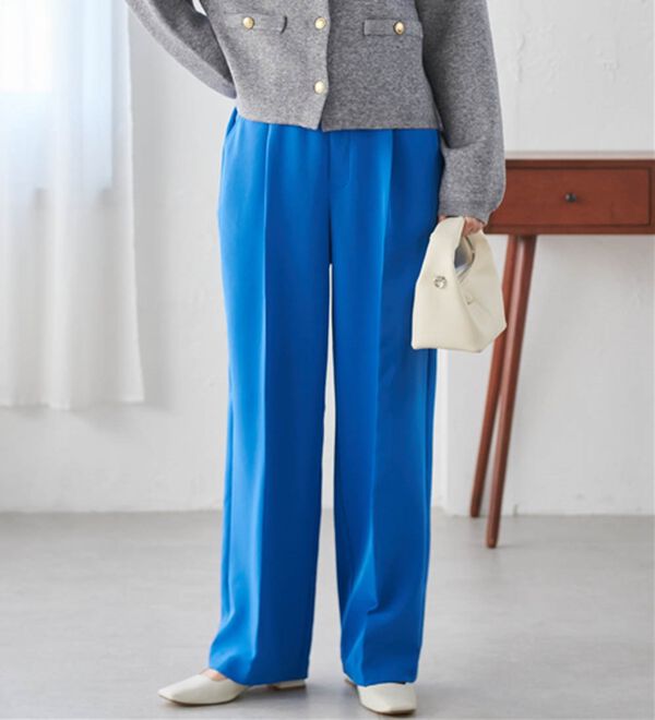 RANAN（ラナン）の「【選べる２丈】機能付！美脚シルエットセンタープレスワイドパンツ（フルレングスパンツ）」｜詳細画像