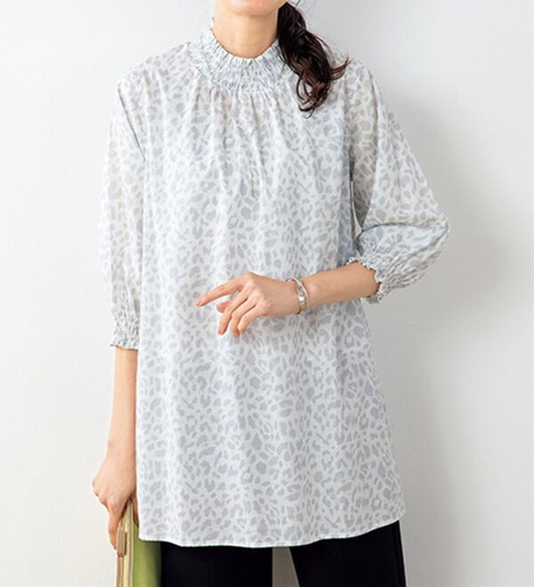 ルフラン（ルフラン）の「選べる！上品に着映える綿１００％チュニック（チュニック）」｜ヒョウ柄
