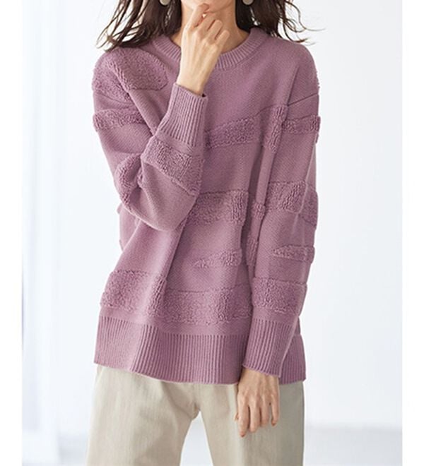 BELLUNA（ベルーナ）の「ゆるっと感が可愛い波柄ジャカードセーター（ニット・セーター）」｜詳細画像