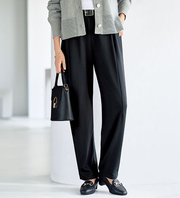 BELLUNA（ベルーナ）の「シュッと体型カバー！ワイドテーパード美脚パンツ（フルレングスパンツ）」｜詳細画像