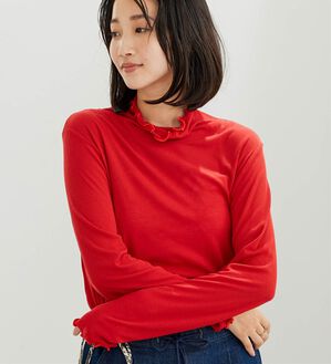 BELLUNA（ベルーナ）の「シアーリブ素材メロー使いプルオーバー（カットソー）」｜詳細画像