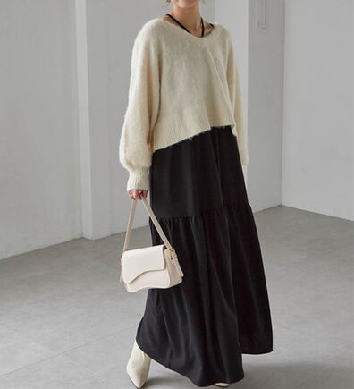 RANAN（ラナン）の「シャギーニット&times;キャミワンピースセット（その他ワンピース）」