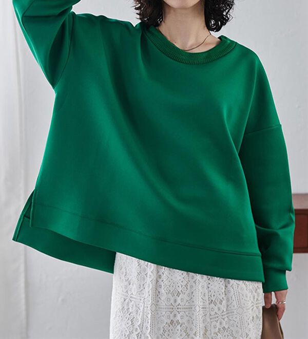 RANAN（ラナン）の「＜ＨＳ＞編立衿ポイントきれいめスウェット（カットソー）」｜詳細画像