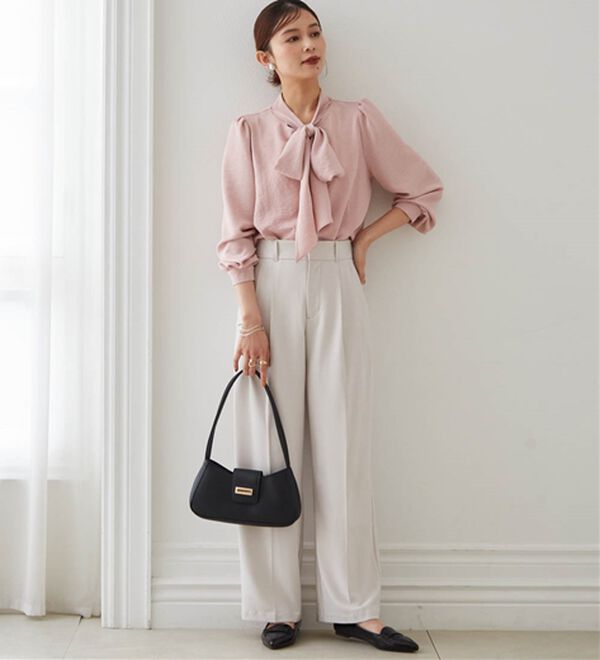 RANAN（ラナン）の「【UV・イージーケア機能付】ボウタイリボンブラウス（ブラウス）」｜詳細画像