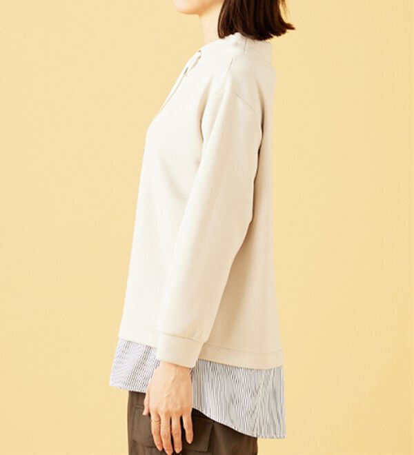 BELLUNA（ベルーナ）の「ワイドネックデザインシャツ切替チュニック（チュニック）」｜詳細画像