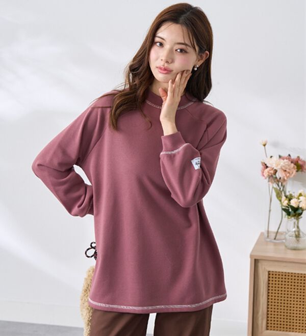 BELLUNA（ベルーナ）の「華奢見せ！しっかり綿混裏毛素材トレーナー（トレーナー・スウェット）」｜詳細画像