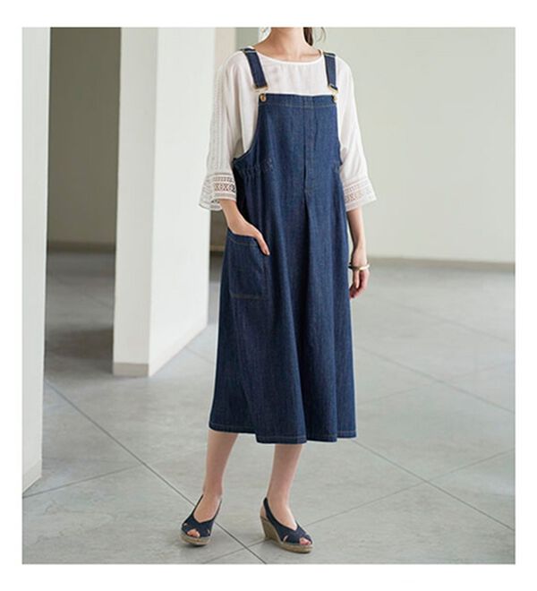 BELLUNA（ベルーナ）の「大人のデニム素材サロペット（ジャンパースカート）」｜詳細画像