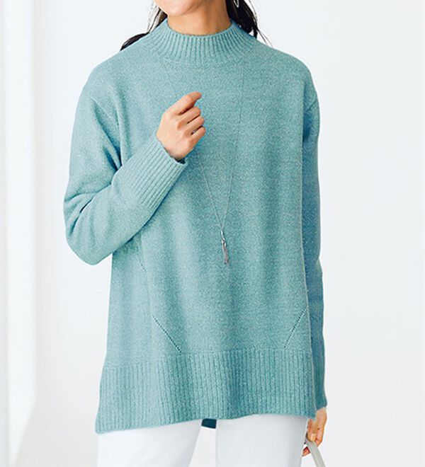 BELLUNA（ベルーナ）の「ラメニット素材ベーシックプルオーバー（ニット・セーター）」｜詳細画像