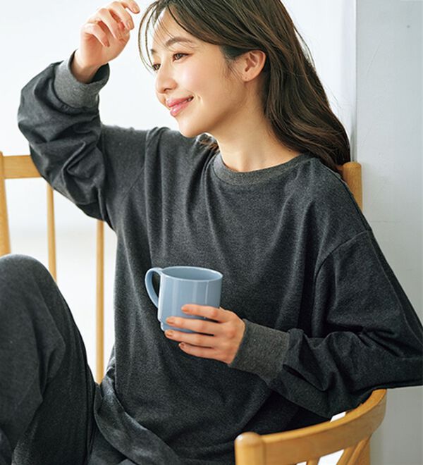 BELLUNA（ベルーナ）の「着る血行改善！タンクトップ・プルオーバー・パンツ（カットソー）」｜プルオーバー 杢チャコール
