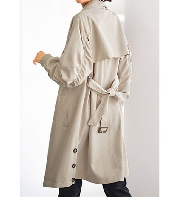 BELLUNA（ベルーナ）の「花粉対策！袖リブ使いトレンチコート（ロングコート）」｜ライトグレー