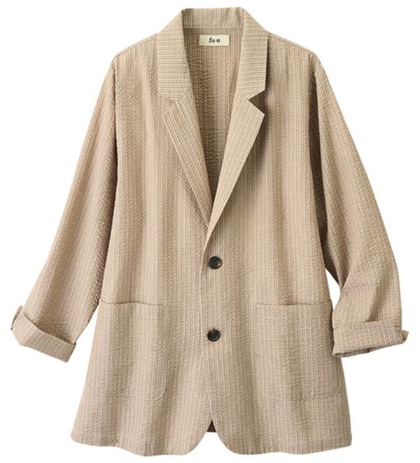 ルフラン（ルフラン）の「＜ｆｕ－ｕ＞洗える綿混サッカー素材ジャケット（その他ジャケット）」｜詳細画像