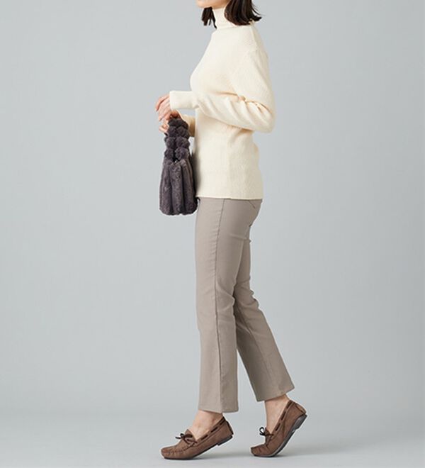 BELLUNA（ベルーナ）の「＜＆ｃｏｃｏｃｈｉ＞ハピネスコットン100％&times;吸湿発熱リブタートルニット（ニット・セーター）」｜詳細画像