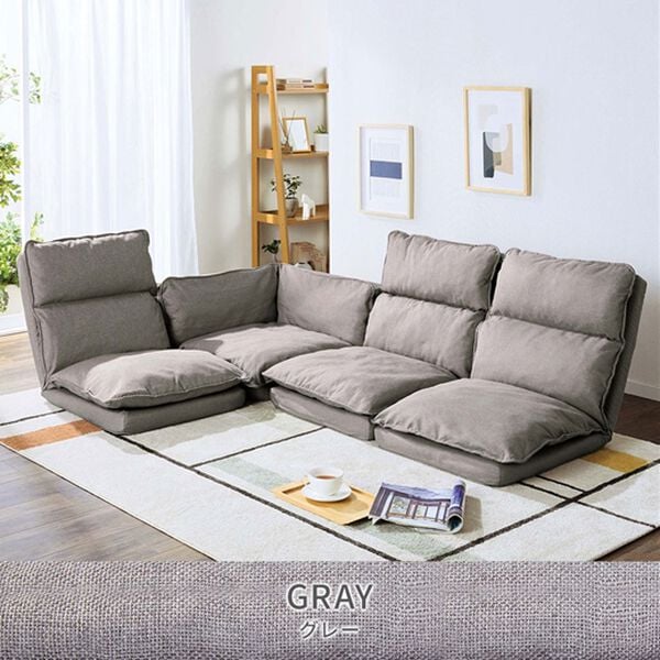 iellio（イエリオ）の「リクライニングフロアコーナーソファ＜ローソファ・ハイバック・リクライニングソファ・２人掛け・３人掛け・引っ越し・新生活＞（ソファ）」｜詳細画像