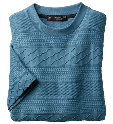 「＜コムルヴァン・オム＞５０代からの涼感ジャカードＴシャツ（メンズＴシャツ）」