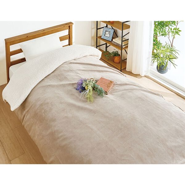 「【早割】毛布にもなるフランネル掛布団カバー＜２ＷＡＹ・あったか・裏面シープ調・アルミシート入＞（掛布団カバー）」｜詳細画像