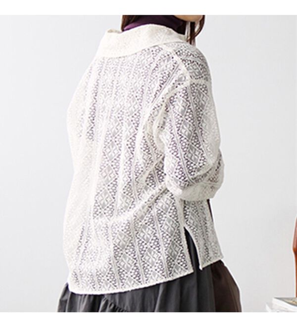 GeeRA（ジーラ）の「衿付レースシャツ（シャツ）」｜詳細画像