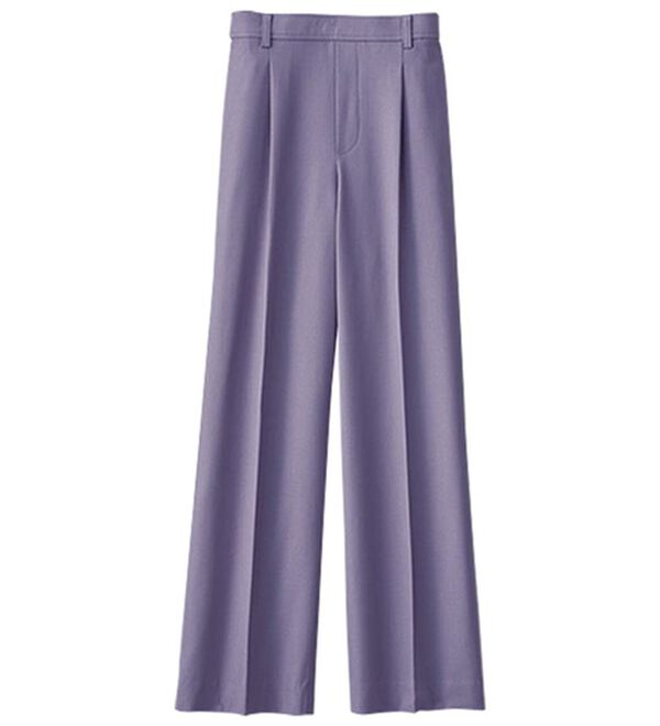 BELLUNA（ベルーナ）の「サラリ美脚見え！タック使いワイドパンツ（ワイドパンツ・ガウチョ）」｜ラベンダーグレー