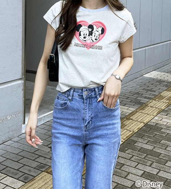 GeeRA（ジーラ）の「【Disney/ディズニー】別注〈Mickey Mouse＆Minnie Mouse〉〈Marie〉コンパクトプリントTシャツ（Tシャツ）」｜詳細画像