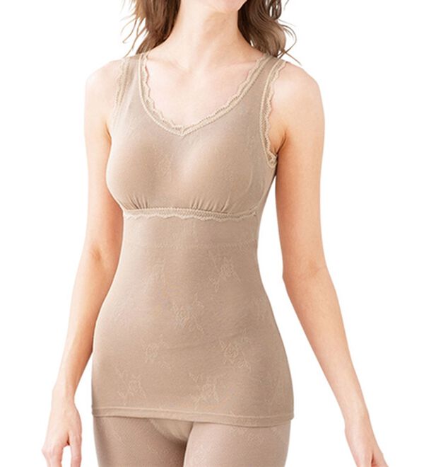 「【２色組】綿入りメッシュの涼やかカップ付インナー（ブラトップ・カップ付きインナー）」｜詳細画像